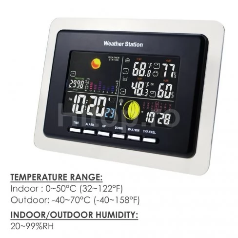Stație meteo wireless pentru temperatură și umiditate cu 2 senzori Stație meteo wireless pentru temperatură și umiditate cu 2 senzori