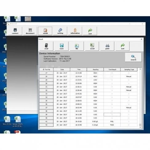Aparat profesional de testare a alcoolului din sânge fără utilizarea unei guri