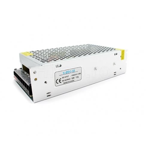 Sursă de alimentare pentru bandă LED 12VDC, 200W, 17A, carcasă metalică standard