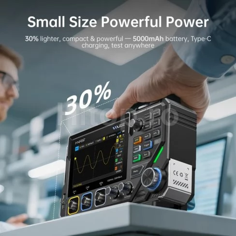 Osciloscop FNIRSI 2D15P 100MHz 2CH cu multimetru și generator de semnal