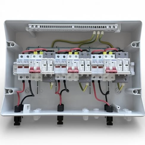 Tablou fotovoltaic echipat, 3 intrări / 3 ieșiri, protecție DC pentru 3 stringuri – 3IN3OUT