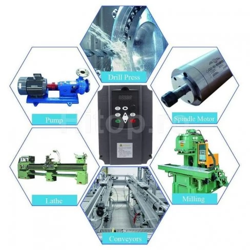 Convertor de frecvență intrare 220V, ieșire 3 x 220V, 7.5KW pentru motoare trifazate