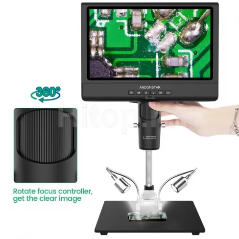 Microscop digital Andonstar cu ecran mare de 10 inch, mărire 3X-200X sau 13X-80X