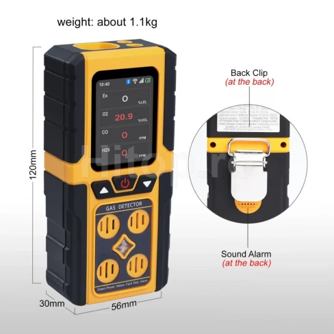 Detector portabil de scurgeri pentru gaze, metan, oxigen, monoxid de carbon, hidrogen sulfurat Detector portabil de scurgeri pentru gaze, metan, oxigen, monoxid de carbon, hidrogen sulfurat