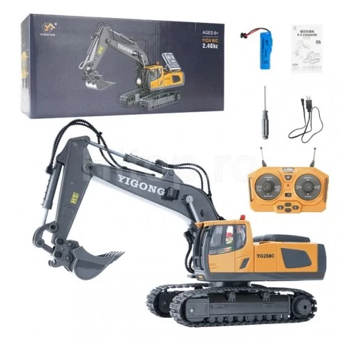 Excavator cu telecomandă 11 canale și lopată metalică scara 1:20