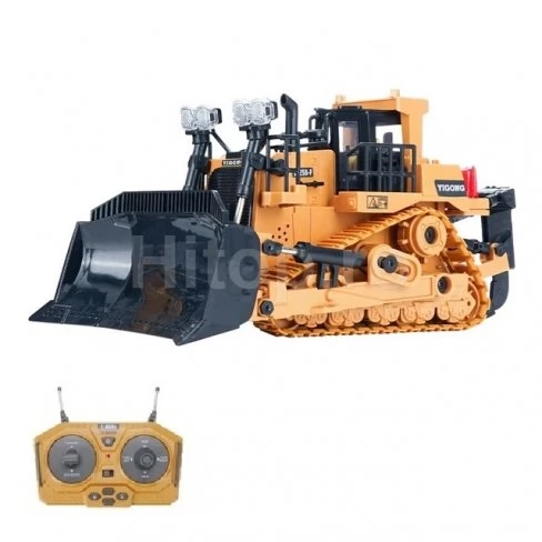 Buldozer radiocomandat 1:20 pentru joacă în aer liber sau în interior