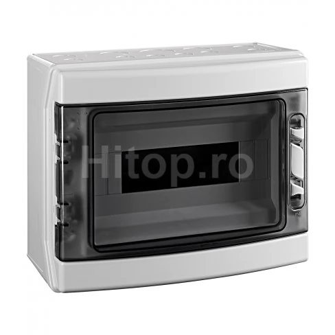 Tablou electric modular din plastic IP65, 1 rând, 12 module, ușă transparentă – BK050202