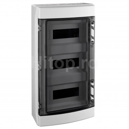 Tablou electric modular din plastic IP65, 3 rânduri, 36 module, ușă transparentă – BK050204