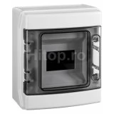 Tablou electric modular din plastic IP65, 6 module, ușă transparentă – BK050207