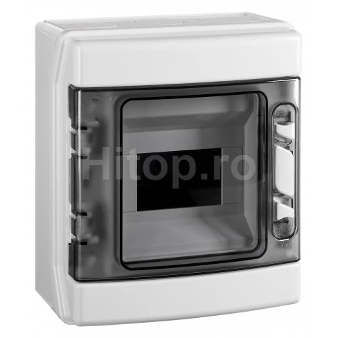Tablou electric modular din plastic IP65, 6 module, ușă transparentă – BK050207