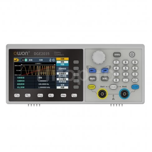 Generator de semnale OWON DGE2035, 2CH, 35MHz, 125Msa/s, 14 biți