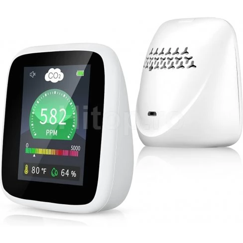 Monitor de birou pentru calitatea aerului CO2, umiditate și temperatură