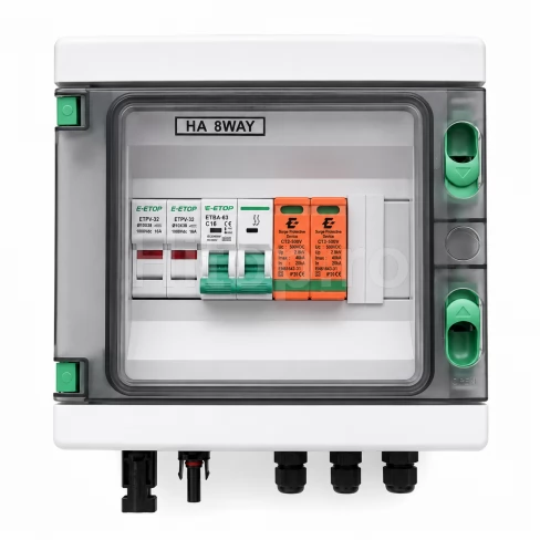 Tablou electric echipat la 500V, 16A pentru sisteme fotovoltaice cu protecție la trăsnet