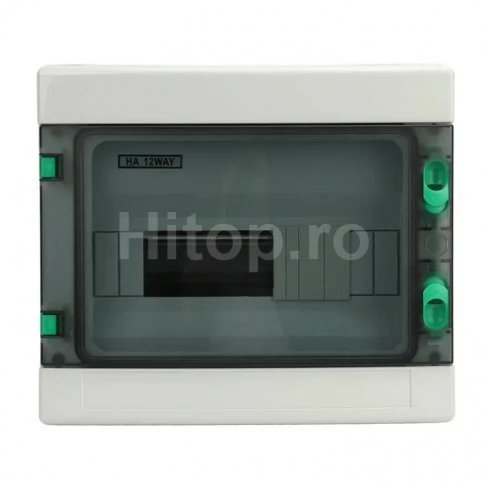 Tablou electric 12, IP 65 pentru sistem monofazat cu două șiruri, neechipat