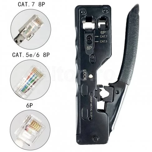 RJ45 RJ11 RJ12 Cat5 Cat6 Cat7 clește modular de sertizare