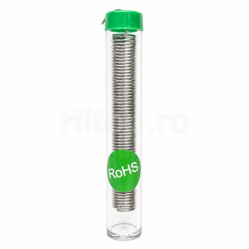 Tinol fără plumb cu flux de colofoniu 0,8 mm, 10 grame, pentru lipirea componentelor electronice
