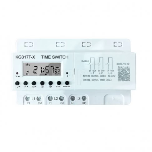 Temporizator săptămânal trifazat programabil pentru AC 380V 80A pentru montare pe șină DIN