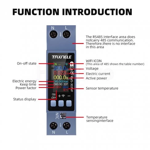 Taxnele KWS-303WF contor electric multifuncțional WiFi 40A