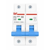 Întrerupător de circuit CC E-ETOP, 2P, 100A, 500V CC, 10kA, șină DIN, pentru sisteme fotovoltaice