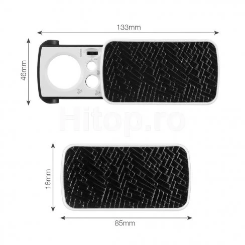 Lupă combinată pentru bijuterii cu mărire 30x 60x 90x și lumină UV