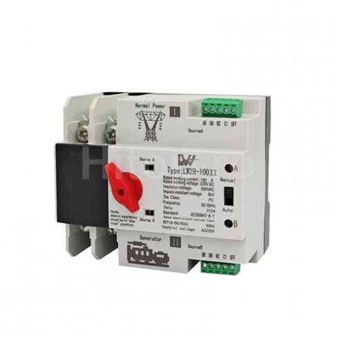 Întrerupător automat monofazat pentru generator 220V 100A 2P DIN (Eurorail)