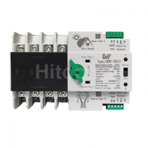 Comutator automat de transfer ATS 4P 100A, sistem fotovoltaic, LW2R-100A-4P-PV