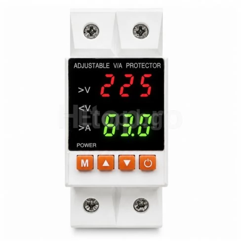 Releu inteligent de protecție la supratensiune, subtensiune și supracurent, 63A, 220V, afișaj digital, șină DIN