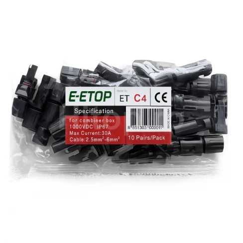 Set 10 perechi conectori MC4 pentru cabluri de panouri solare, E-ETOP – MC4SET10M