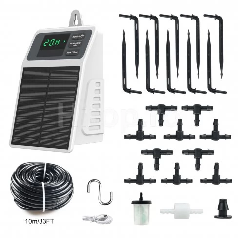 Sistem automat de irigare prin picurare solar SOP17 cu pompă încorporată, USB-C, 2200 mAh, IPX5