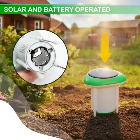 Senzor inteligent de sol cu ​​Wi-Fi, care măsoară umiditatea, temperatura și conductivitatea electrică