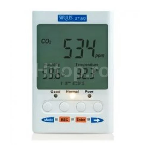 Desktop IAQ monitor-logger pentru CO2, umiditate relativă, temperatură și rata de ventilație Desktop IAQ monitor-logger pentru CO2, umiditate relativă, temperatură și rata de ventilație