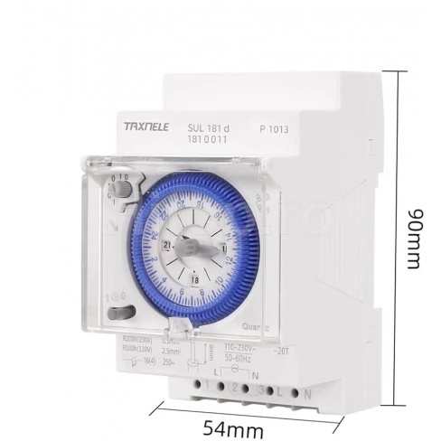 Cronometru mecanic analogic 220V cu intervale de 15 minute 24h pentru șină DIN
