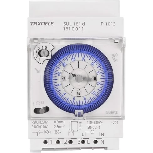 Cronometru mecanic analogic 220V cu intervale de 15 minute 24h pentru șină DIN