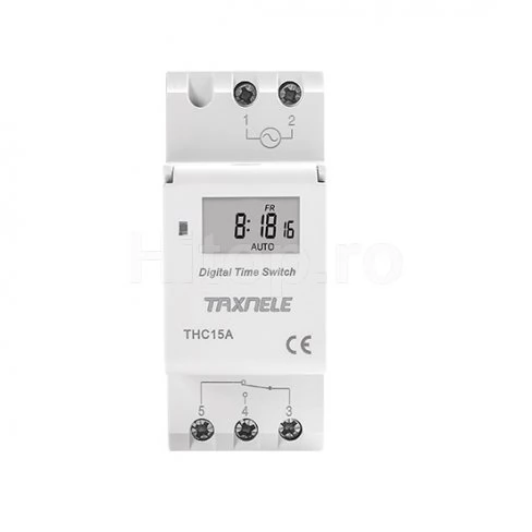 Cronometru săptămânal programabil AC 220V-240V, 15A pentru montare pe șină