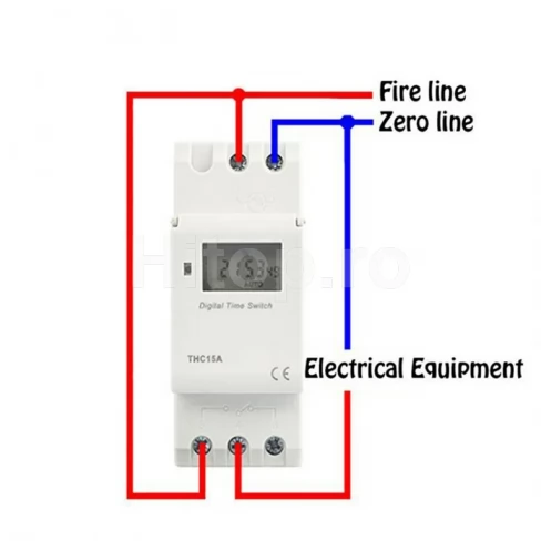 Cronometru săptămânal programabil AC 220V-240V, 15A pentru montare pe șină