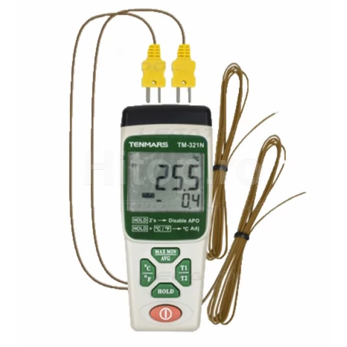 Termometru digital de precizie, 2 canale, sonde tip K, certificat de calibrare