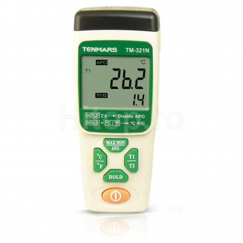 Termometru digital de precizie, 2 canale, sonde tip K, certificat de calibrare
