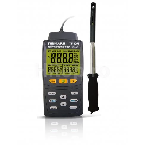 Termo-anemometru profesional, higrometru, punct de rouă, cu sondă de șir fierbinte