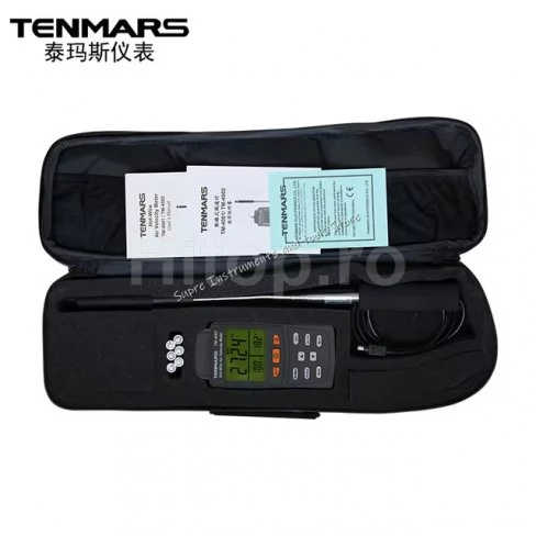 Termo-anemometru profesional, higrometru, punct de rouă, cu sondă de șir fierbinte