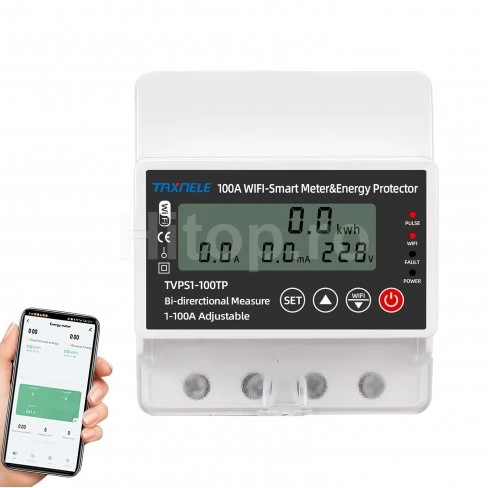 Contor inteligent monofazat WIFI cu protecții multiple Tuya Smart Life 100A