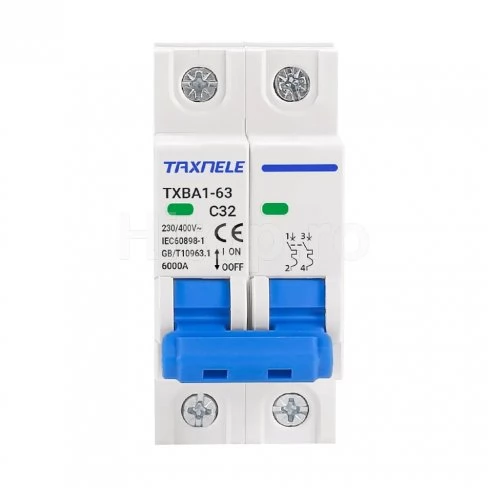 Întrerupător automat MCB 10A, 2P, AC 230/400V – Taxnele TXBA1-10