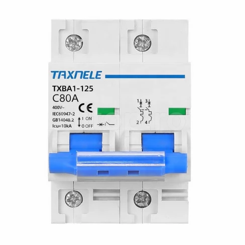 Întrerupător automat MCB 100A, 2P, AC 400V – Taxnele TXBA1-100/2P