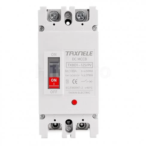 Taxnele TXBD1-100PV întrerupător automat MCCB 100A, 2P, 600V DC