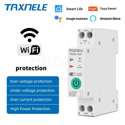 Contor de putere multifuncțional inteligent WIFI, întrerupător de circuit, siguranță și cronometru