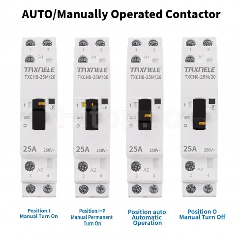 Contactor modular cu întrerupător 250VAC 25A 2NO