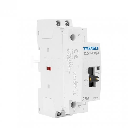 Contactor modular cu întrerupător 250VAC 25A 2NO