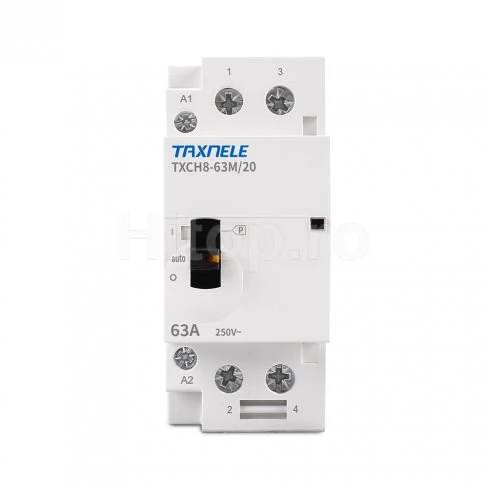 Contactor modular cu întrerupător 250VAC 63A 2XNO
