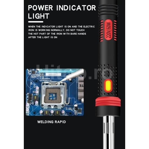 Fier de lipit 100W cu vârf ascuțit și indicator luminos