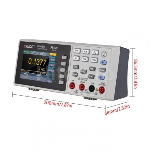 Multimetru de birou True RMS cu baterie încorporată, memorie și afișaj LCD de 3,5