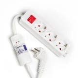 Priză de protecție la trăsnet 3x16A, 3 prize, comutator, cu cablu de 1,5 m